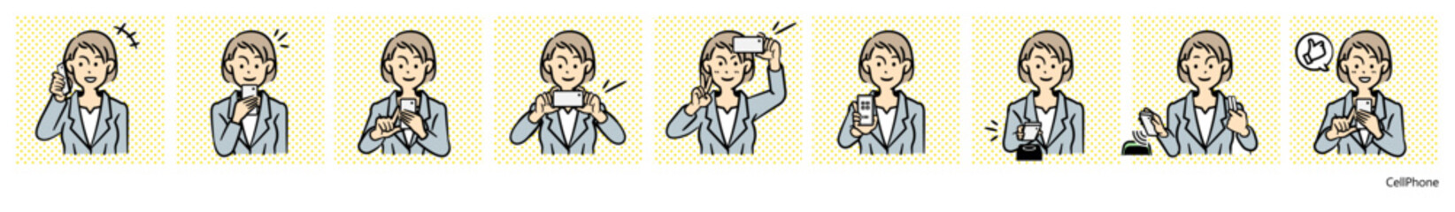 人物イラスト（スマートフォン）