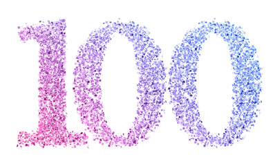 Gradient glitter number100