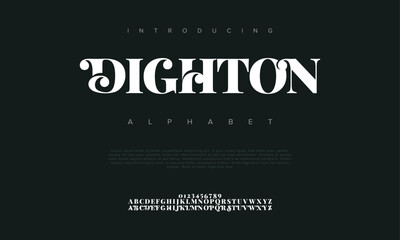 Dighton creative modern urban alphabet font. Digital abstract moslem, futuristic, fashion, sport, minimal technology typography. Simple numeric vector illustration