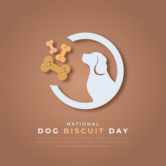 National Dog Biscuit Day Paper cut style Vector Design Illustration for Background, Poster, Banner, Advertising, Greeting Card
