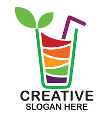 Fresh Fruits Juice Logo Template Design Inspiration