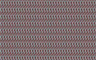 Brown batik vector pattern background with blue colored floral ornament. Modern javanese batik visualization.