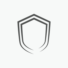 Simple shield logo template with smooth lines.