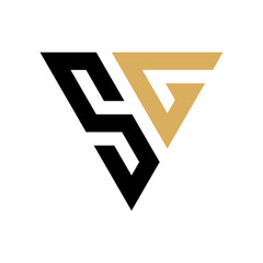 Initial SG Triangle Logo Design