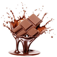 Chocolate bar with chocolate isolate on transparency background png 