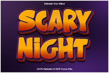 Scary Night Editable Text Effect 3d Emboss Gradient Style