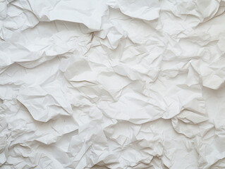 Fototapeta premium Crumpled Elegance: White or Monochrome Textured Paper Background. Subtle Folds Create a Delicate Yet Dynamic Canvas, Perfect for Versatile Design, Adding Depth to Visual Projects with a Touch of Vinta