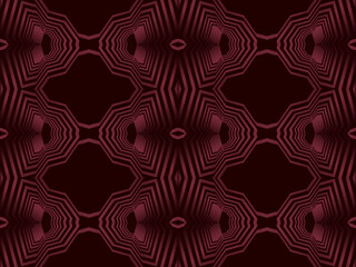 red with a shiny modern geometric pattern. Red steel floor background.