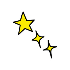 漫符。星のキラキラアイコン。