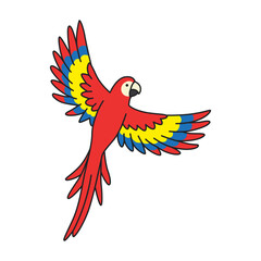 Parrot icon. Cartoon parrot vector icon for web design isolated on white background