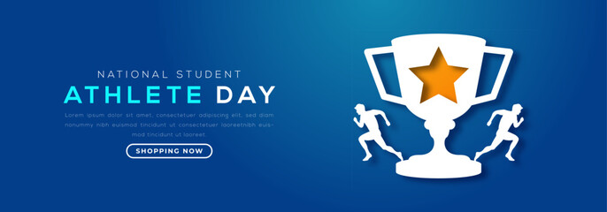 National Student - Athlete Day Paper cut style Vector Design Illustration for Background, Poster, Banner, Advertising, Greeting Card