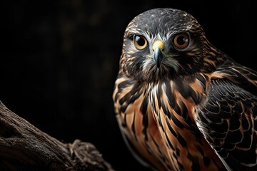 Majestic of Northern Harrier isolated on black AI Generative