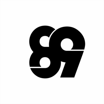 The number 897 logo design is simple and unique.. Vector illustration.