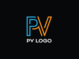 Pv unique and professiona business letter mark logo design vector. modern Pv vp logo creative 