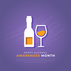 Alcohol Awareness Month Paper cut style Vector Design Illustration for Background, Poster, Banner, Advertising, Greeting Card