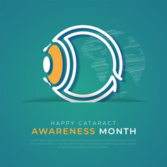 Cataract Awareness Month Paper cut style Vector Design Illustration for Background, Poster, Banner, Advertising, Greeting Card