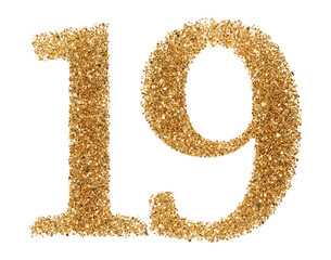 Gold glitter number 19