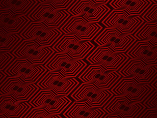 red with a shiny modern geometric pattern. Red steel floor background.