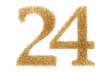 Gold glitter number 24