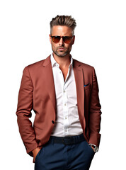 Fototapeta premium stylish man isolated over transparent background; realistic photo --ar 2:3 --stylize 250 --v 5.2 Job ID: fa1694c8-3047-421d-b38e-dacfe2c93e59