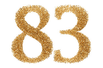 Gold glitter number 83