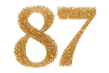 Gold glitter number 87