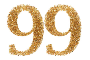 Gold glitter number 99
