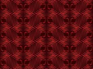 red with a shiny modern geometric pattern. Red steel floor background.