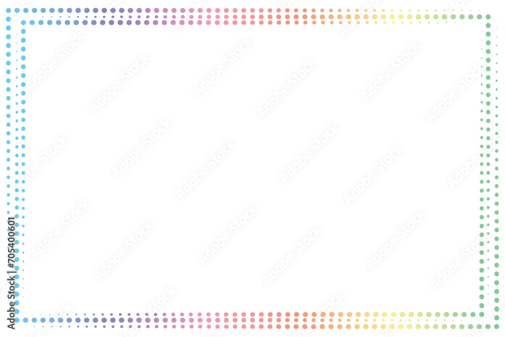 Poster simple of frame. design vector rectangle with dot halftone spectrum on white background. design prin