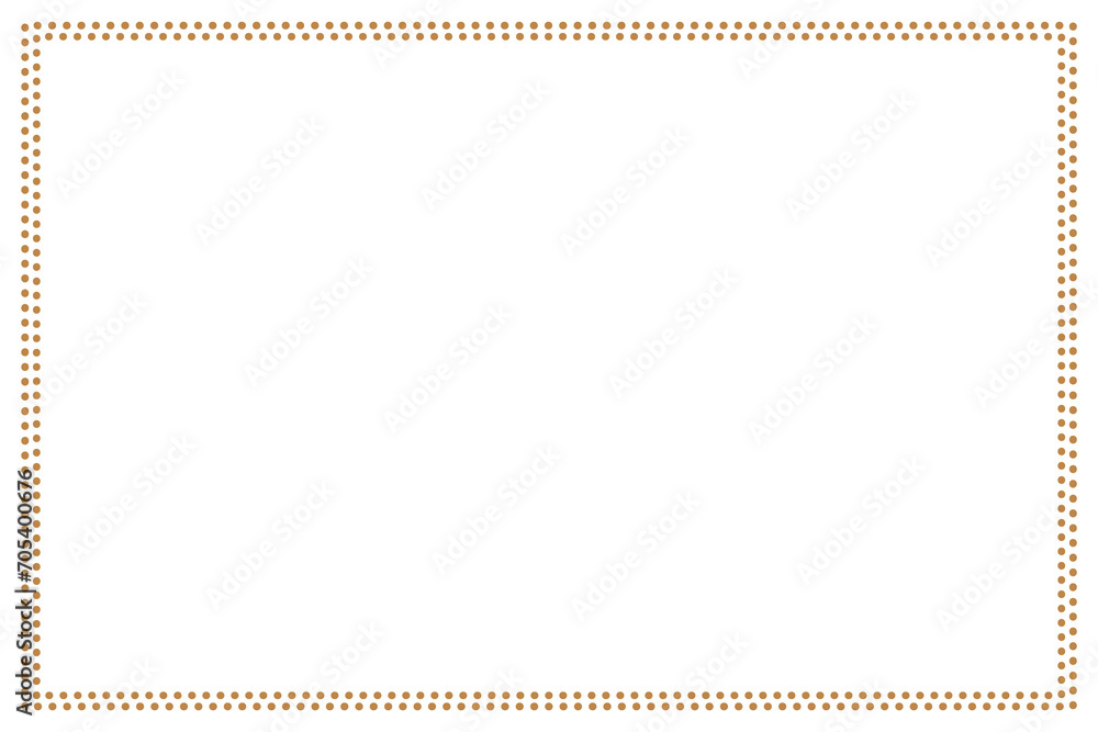 Poster simple of frame. design vector rectangle with dots halftone gold on white background. design print f