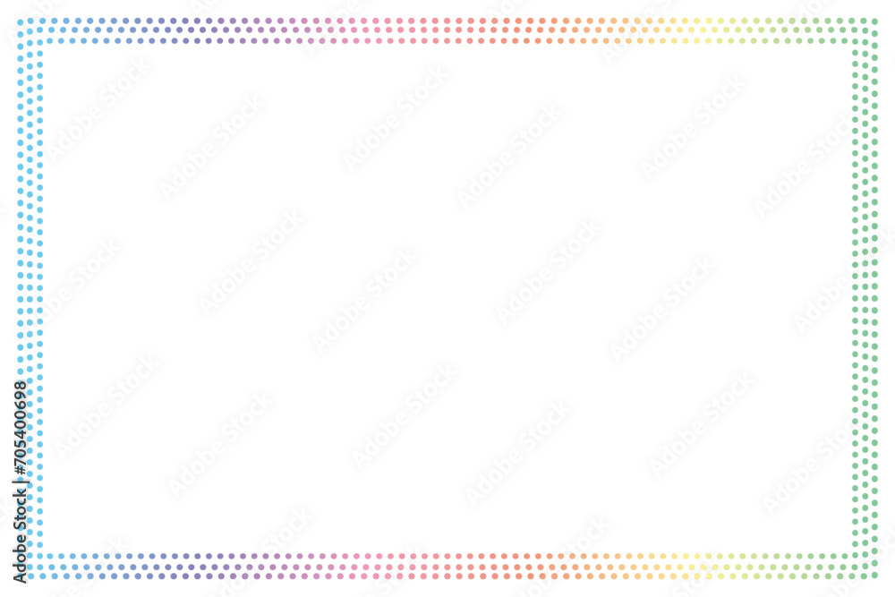 Poster simple of frame. design vector rectangle with dot halftone spectrum on white background. design prin