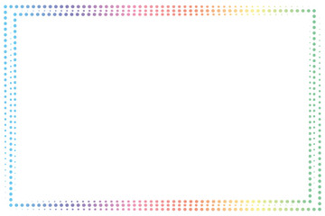 Simple of frame. Design vector rectangle with dot halftone spectrum on white background. Design print for illustration, greeting cards, wedding invitations, restaurant menu, royal certificates. Set 33