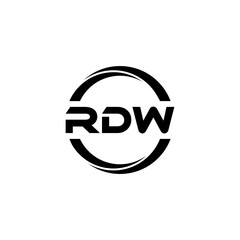 RDW letter logo design with white background in illustrator, cube logo, vector logo, modern alphabet font overlap style. calligraphy designs for logo, Poster, Invitation, etc.