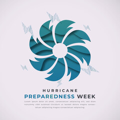 Happy Hurricane Preparedness Week Paper cut style Vector Design Illustration for Background, Poster, Banner, Advertising, Greeting Card