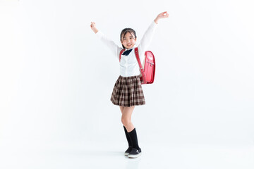 ランドセルを背負った女の子　school bag