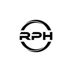 RPH letter logo design with white background in illustrator, cube logo, vector logo, modern alphabet font overlap style. calligraphy designs for logo, Poster, Invitation, etc.
