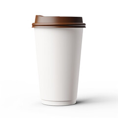 white cup of coffee mockup isolate on transparency background png 