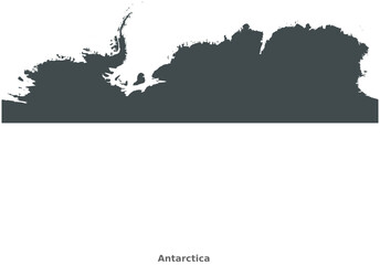 Map of Antarctica. This is not the real map, it is the map as shown on plate carrée projection. A land region at south pole. 