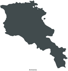 Map of Armenia. A country in Western Asia. Elegant Black Edition