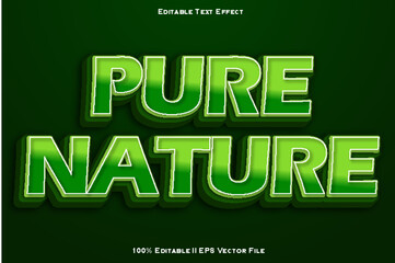 Naklejka premium Pure Nature Editable Text Effect 3d Emboss Gradient Style