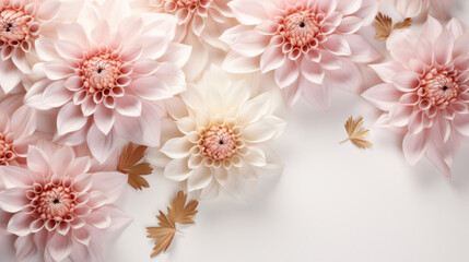 Soft pink dahlia flowers arranged beautifully, creating an elegant and delicate floral pattern.