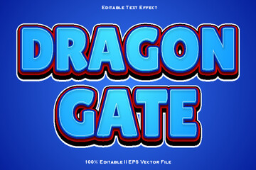 Dragon Gate Editable Text Effect 3d Emboss Gradient Style