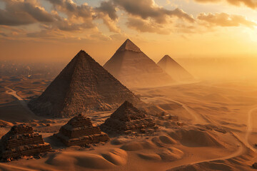Pyramids of Giza, Egypt, aerial view