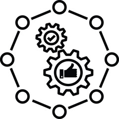 integrated system icon total quality management vector TQM illustration