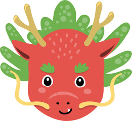 Cute Dragon Chinese New Year Ornament Vector