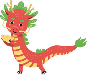 Cute Dragon Chinese New Year Ornament Vector