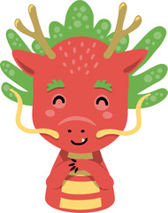 Cute Dragon Chinese New Year Ornament Vector