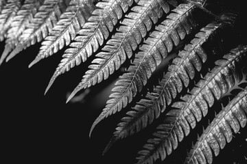 black and white fern leaf background texture pattern nature