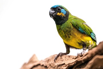 the Blue-faced Parrot Finch isolated on white AI Generative
