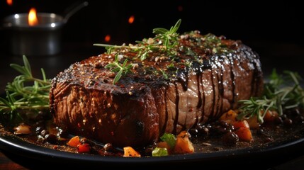 oven roasted beef tenderloin steak with pepper sauce